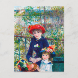 Renoir zwei Sistes auf der Terrasse Kunstwerk Postkarte
