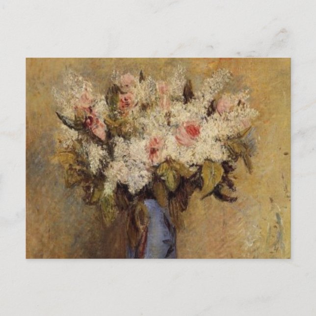 Renoirs ein Vase Fliedern und Rosen Postkarte (Vorderseite)