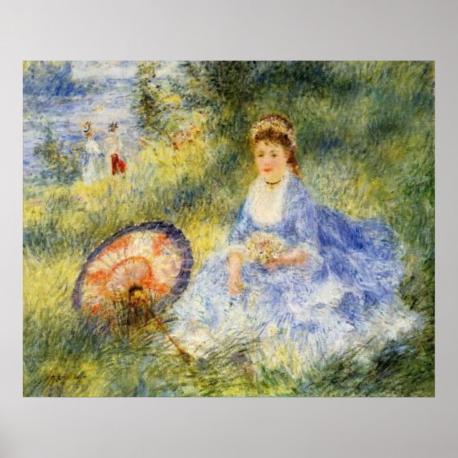 Renoir's junge Frau mit einem japanischen Schirm Poster (Vorne)