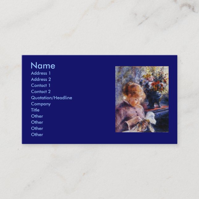 Renoirs junge Frauen-Nähen Visitenkarte (Vorderseite)