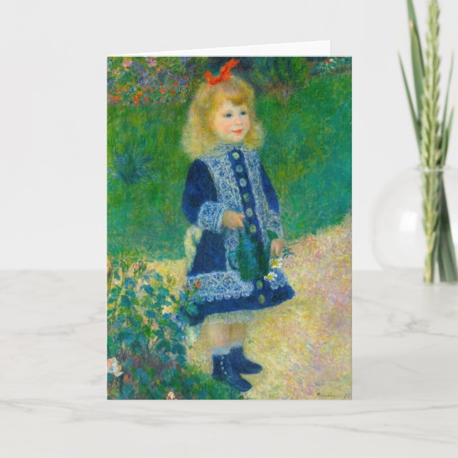 Renoirs kleines Mädchen in Blau mit Wasserabfluss Karte (Vorderseite)