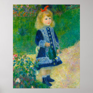 Renoirs kleines Mädchen in Blau mit Wasserabfluss Poster
