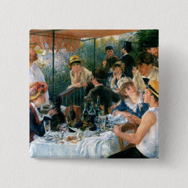 Renoirs Mittagessen des Bootfahrt-Party (1881) Button (Vorderseite)