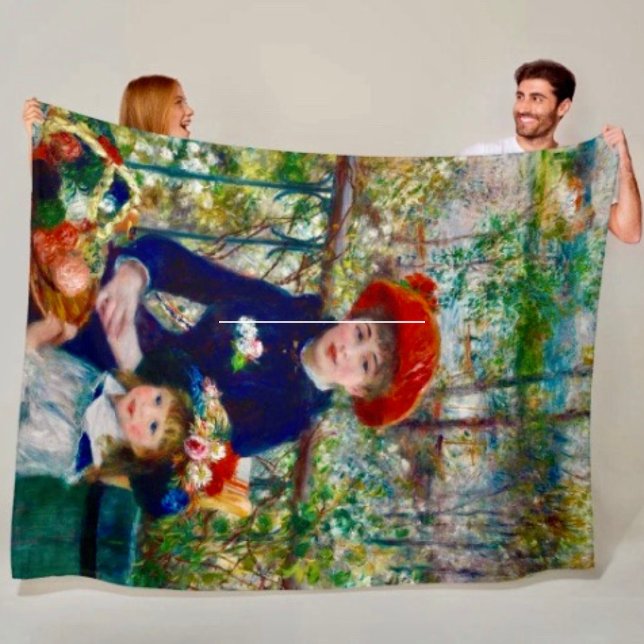Renoirs Mutter und Kind - Fleece-Decke Fleecedecke (Delicate, soft and colourful. Available 3 sizes, polyester fleece, machine washable. )