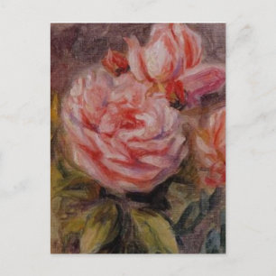 Renoirs Rose in einem Vase Stillleben Postkarte