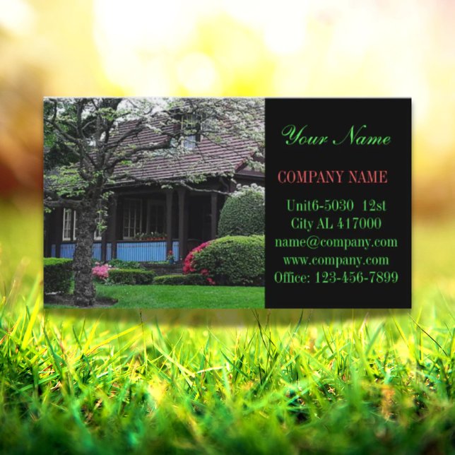 Renovierung von Rasenflächen Visitenkarte (Renovation Construction lawn care landscaping Business Card)