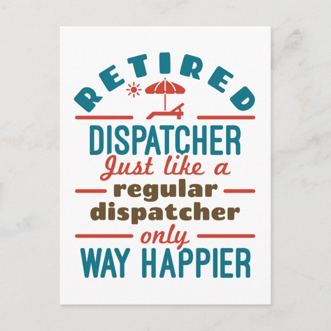 Rent-Dispatcher 911 Dispatch Rente Happier Postkarte (Vorderseite)