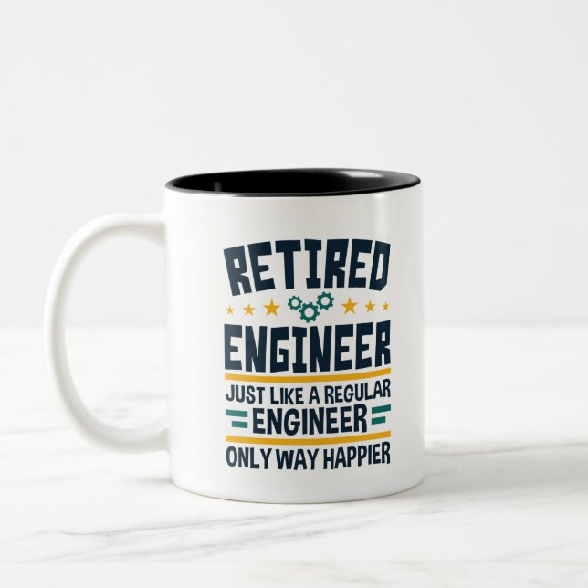 Rent Engineering Rentirement Happier Zweifarbige Tasse (Links)