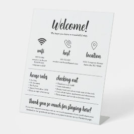 Rental Welcome Sign, Editable Airbnb Tabletop Sign Sockelschild