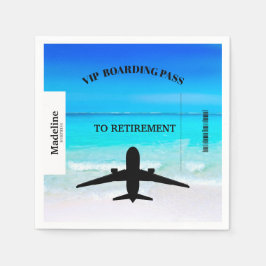 Rente Boarding Pass Destination Beach Scene Serviette