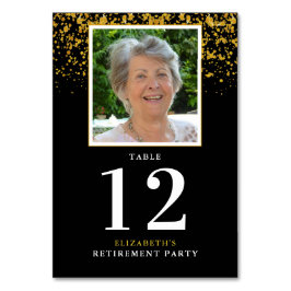 Rente Celebration Party Gold Glitzer Foto Tischnummer