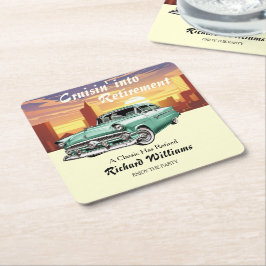 Rente Cruising Classic Retro Car City Party Rechteckiger Pappuntersetzer