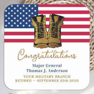 Rente der Militärarmee USA - amerikanisches Flag-P Quadratischer Aufkleber