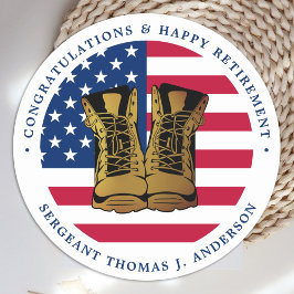 Rente der Militärarmee USA - amerikanisches Flag-P Runder Aufkleber