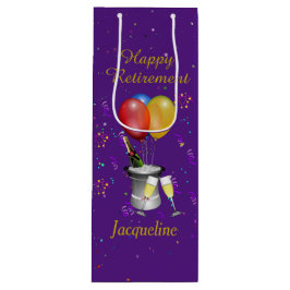 Rente - Feier zum Thema Sparkling Lila Geschenktüte Für Weinflaschen