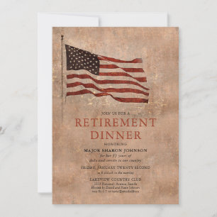 Rente für Vintage Militärflaggen Einladung