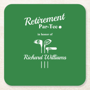 Rente Golf Clubs Themed Par T-Shirt Grün Weiß Rechteckiger Pappuntersetzer