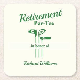Rente Golf Clubs Themenpar T-Shirt Rechteckiger Pappuntersetzer