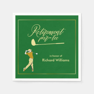 Rente Golf Party Classic Green Golden Player Serviette