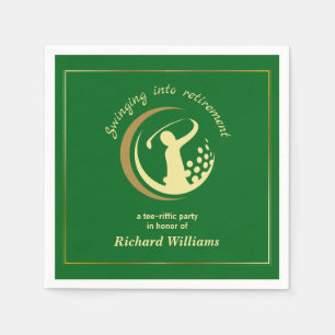 Rente Golf Party Classic Green Golden Player Serviette