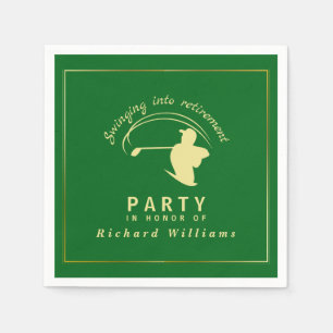 Rente Golf Party Classic Green Golden Player Serviette