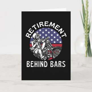 Rente hinter Bars Funny Motorrad Karte
