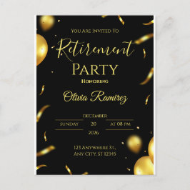 Rente in Schwarz und Gold Postkarte