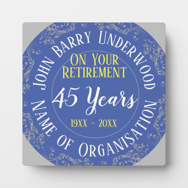 Rente & Long Service Award Fotoplatte (Vorderseite)