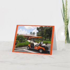 Rente - Orange Golf Cart Neues Set von Rädern Karte