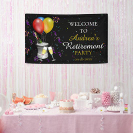 Rente Party Celebration Black Welcome Banner