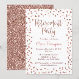 Rente Party Einladung Rose Gold Confetti
