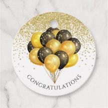 Rente Party Gold Black Balloons
