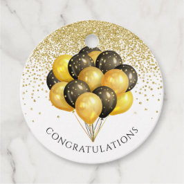 Rente Party Gold Black Balloons Geschenkanhänger