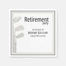 Rente Party Golf Modernes Unternehmen Schwarz-weiß Serviette