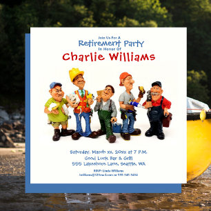 Rente Partys Celebration Funny Blue Red Einladung