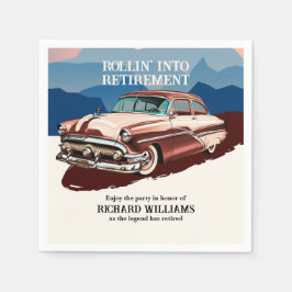 Rente Retro Classic Car Theme Serviette