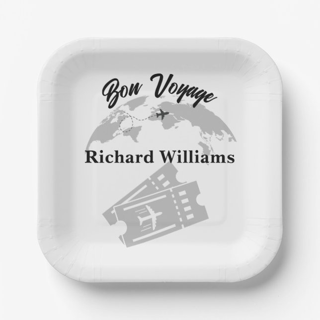 Rente Travel Themed Party Weltkarte Vintag Pappteller (Vorderseite)