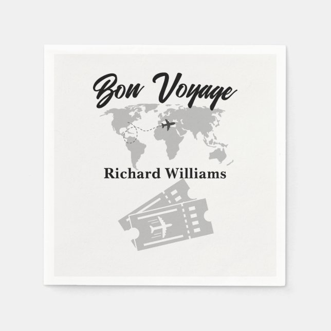 Rente Travel Themed Party Weltkarte Vintag Serviette (Vorderseite)