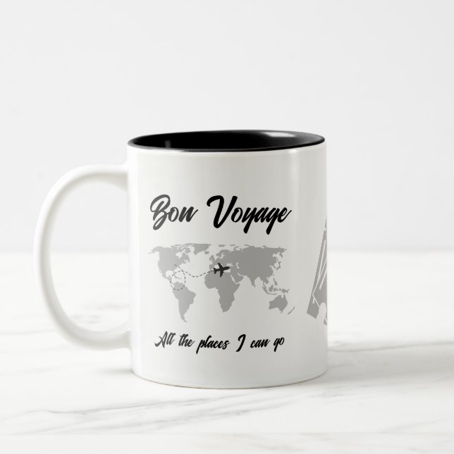Rente Travel Themed Party Weltkarte Vintag Zweifarbige Tasse (Links)