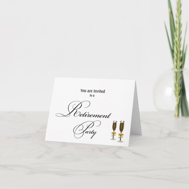 Renten-Party elegant, einfach Personalisiert Einladung (Vorderseite)