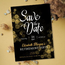 Renten Party Gold Confetti Save the Date Einladung
