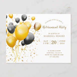 Renten Party Gold Rose und Gold Ankündigungspostkarte