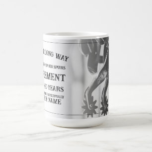 Rentenankündigung mit alten Spulen Kaffeetasse
