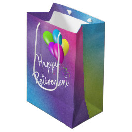 Rentenballons auf Regenbogen Mittlere Geschenktüte