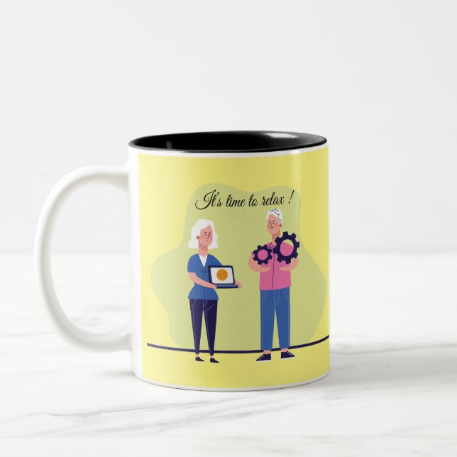 Rentengeschenk für Arbeitnehmer Zweifarbige Tasse (Links)