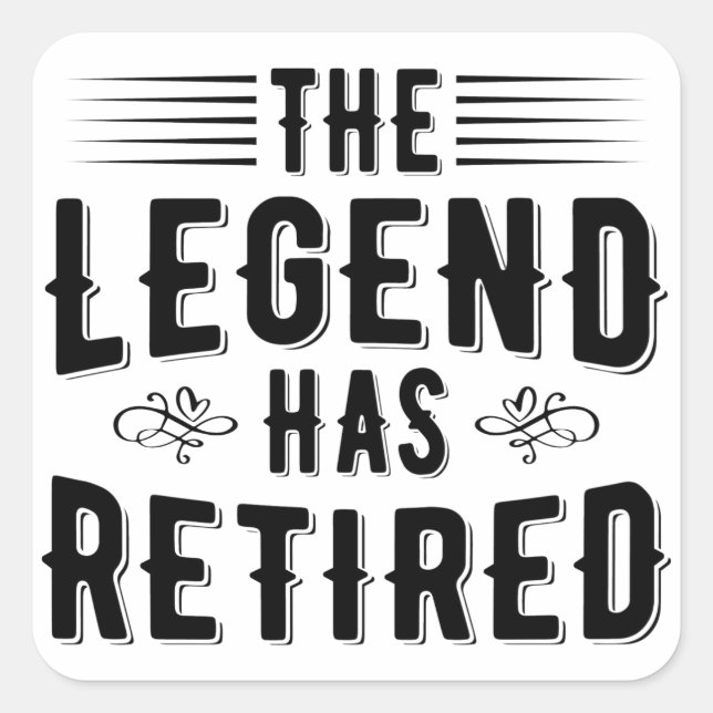 Rentengeschenke, die Legende hat erschöpft Quadratischer Aufkleber (Vorderseite)