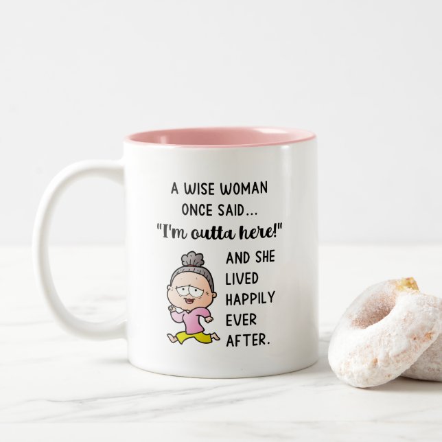 Rentengeschenke für Frauen, Geschenke für die sonn Zweifarbige Tasse (Mit Donut)