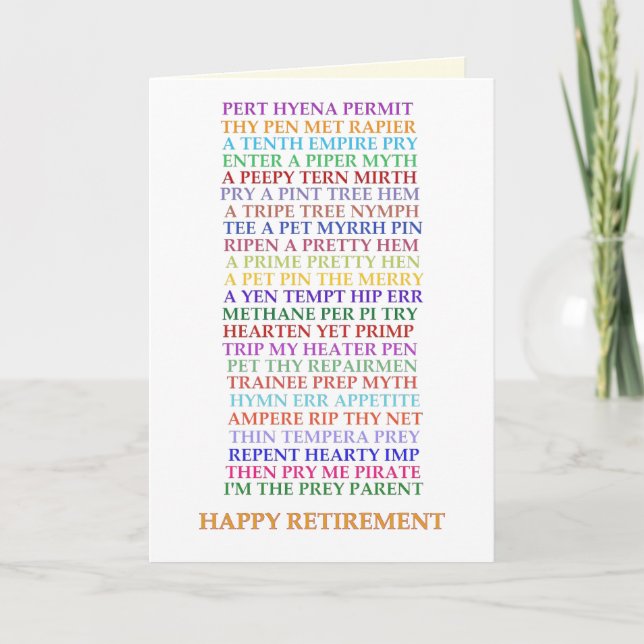 Rentenkarte Anagrams Card, neue Version Karte (Vorderseite)