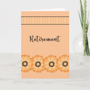 Rentenkarte, orange mit Blume Karte