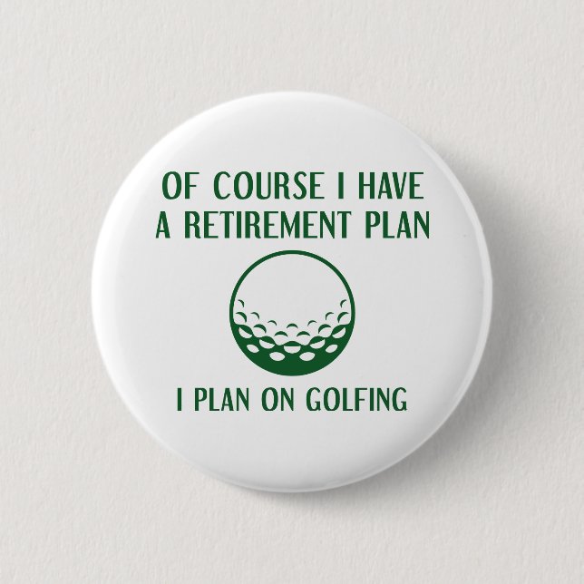 Rentenplan Golfing Button (Vorderseite)